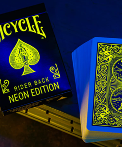 Bicycle Neon Rider Back Yellow-Starburst Deck Playing Cards