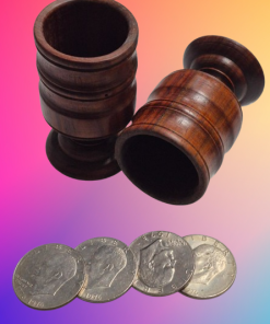 Flying Coins Eisenhower Dollar - wood