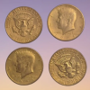 Brass Colored Kennedy Halves (Set of 4)              ESTATE