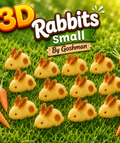 3D Rabbits (12 pieces) - Goshman