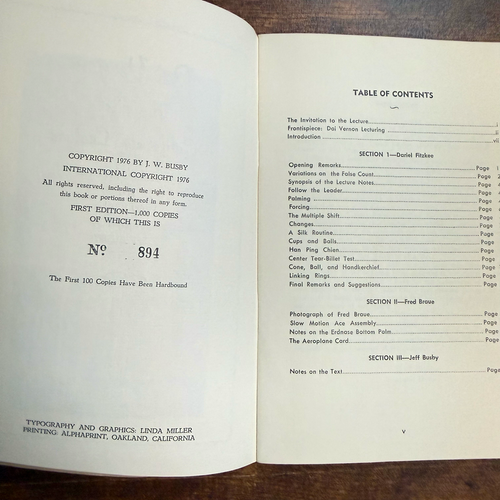 The First California Lecture by Dai Vernon (book) *Estate The First California Lecture by Dai Vernon (book) *Estate