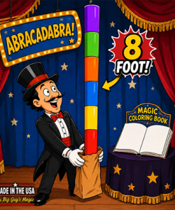 8 Foot Appearing Multi-Color Pole by Big Guy's Magic - Coloring Book Kicker Finale
